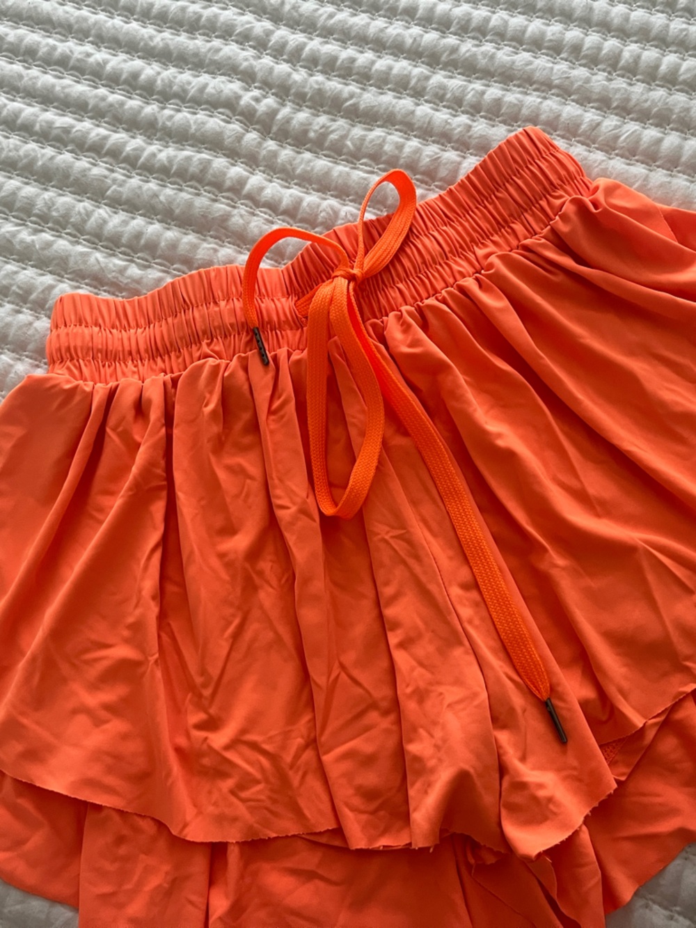 GB girls Neon Orange Layered Athletic Shorts